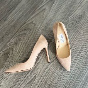 Jimmy Choo Romy 100 Pumps in Pink Suede